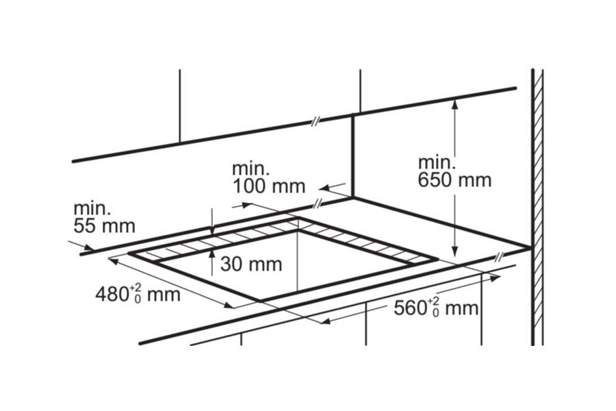 כיריים גז 60 ס"מ 4 להבות דגם EGT6242NVK אלקטרולוקס Electrolux זכוכית שחורה – תמונה 5