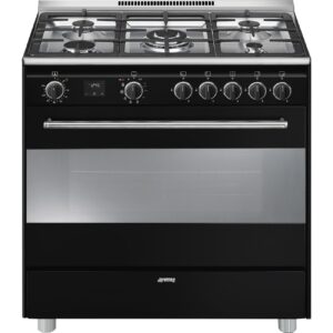 תנור משולב כיריים גז  SMEG BG91 Black – ברוחב 90 ס"מ 115 ליטר עם טורבו כפול | משלוח מהיר