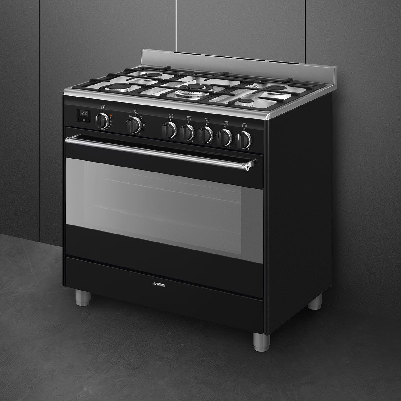 תנור משולב כיריים גז SMEG BG91 Black – ברוחב 90 ס"מ 115 ליטר עם טורבו כפול | משלוח מהיר – תמונה 3