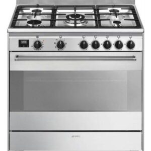 תנור משולב כיריים גז SMEG BG91 Inox – ברוחב 90 ס״מ 115 ליטר עם טורבו כפול