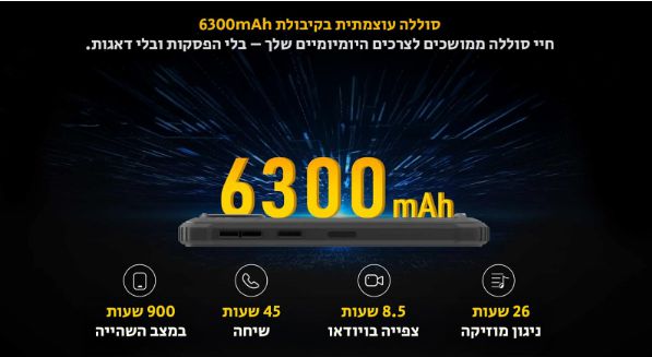 טלפון סלולרי משוריין Oukitel WP32 128GB 4GB RAM - יבואן רשמי – תמונה 10