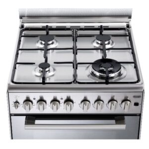תנור דו תאי משולב כיריים גז 4 להבות 60 ס"מ Delonghi DCS12EDX נירוסטה