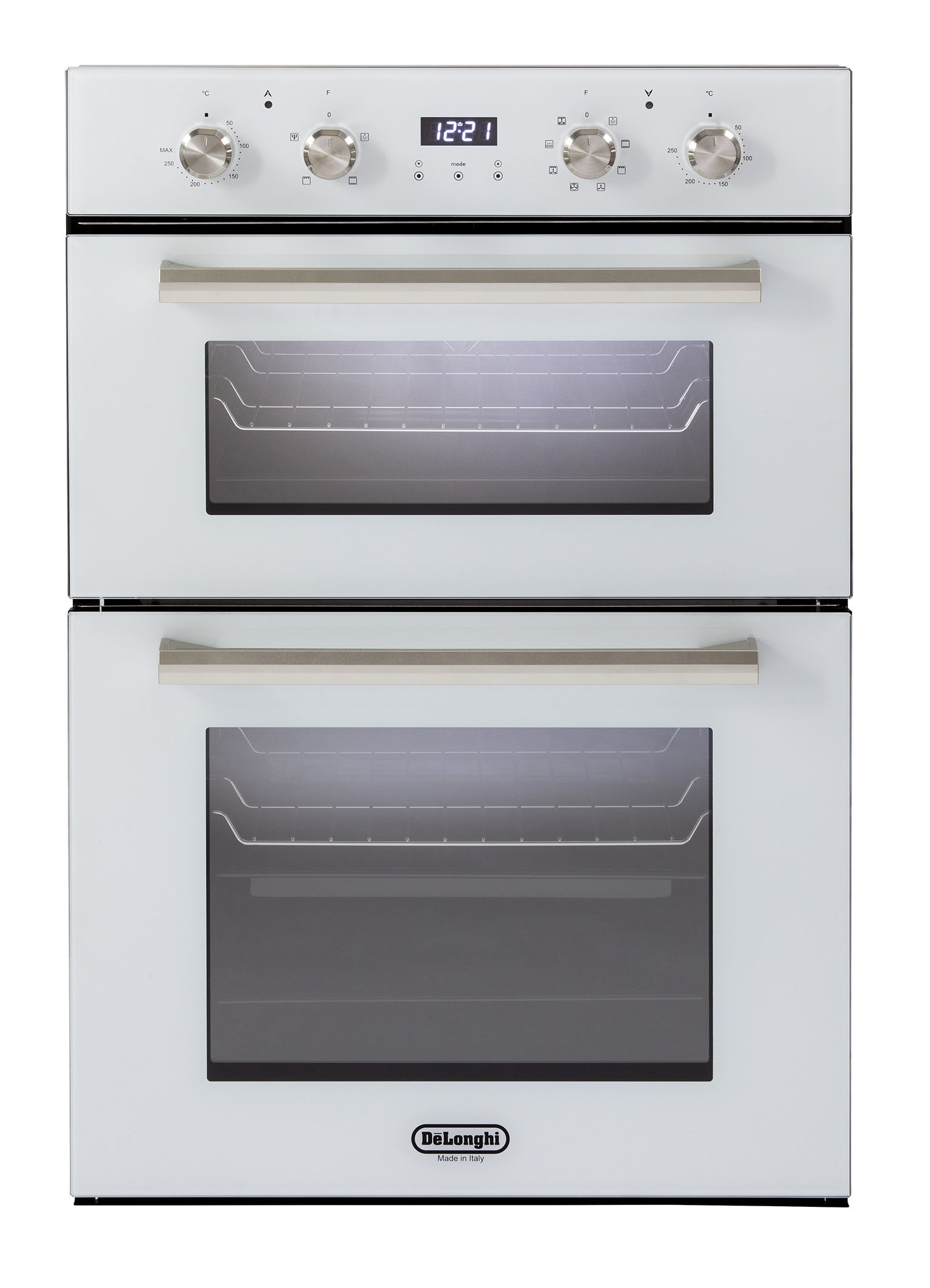 תנור דו תאי 60 ס"מ DeLonghi DBIS87EDW זכוכית לבנה