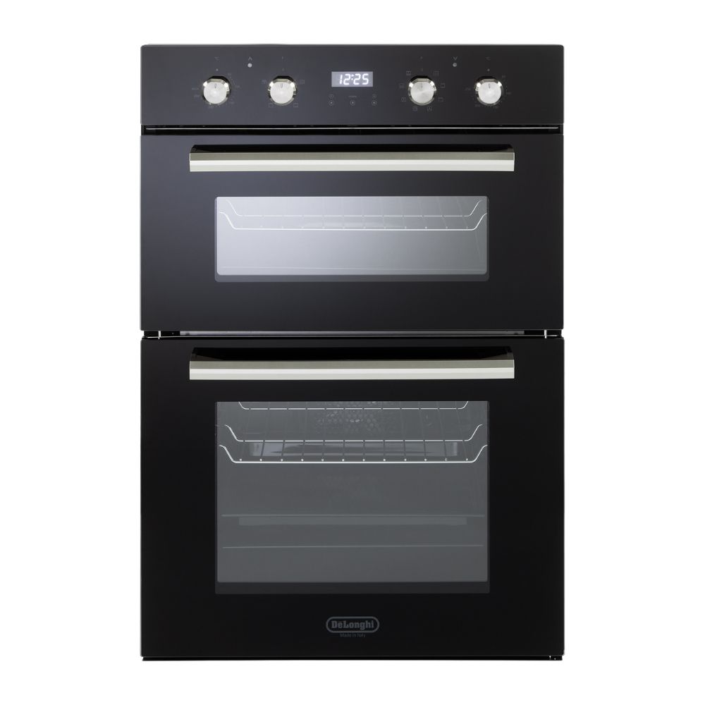 תנור דו תאי 60 ס"מ DeLonghi DBIS87ED זכוכית שחורה