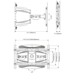 זרוע דו מפרקית פרימיום NB P9 North Bayou למסכי ענק 45"-85" - מקורי | משלוח מהיר