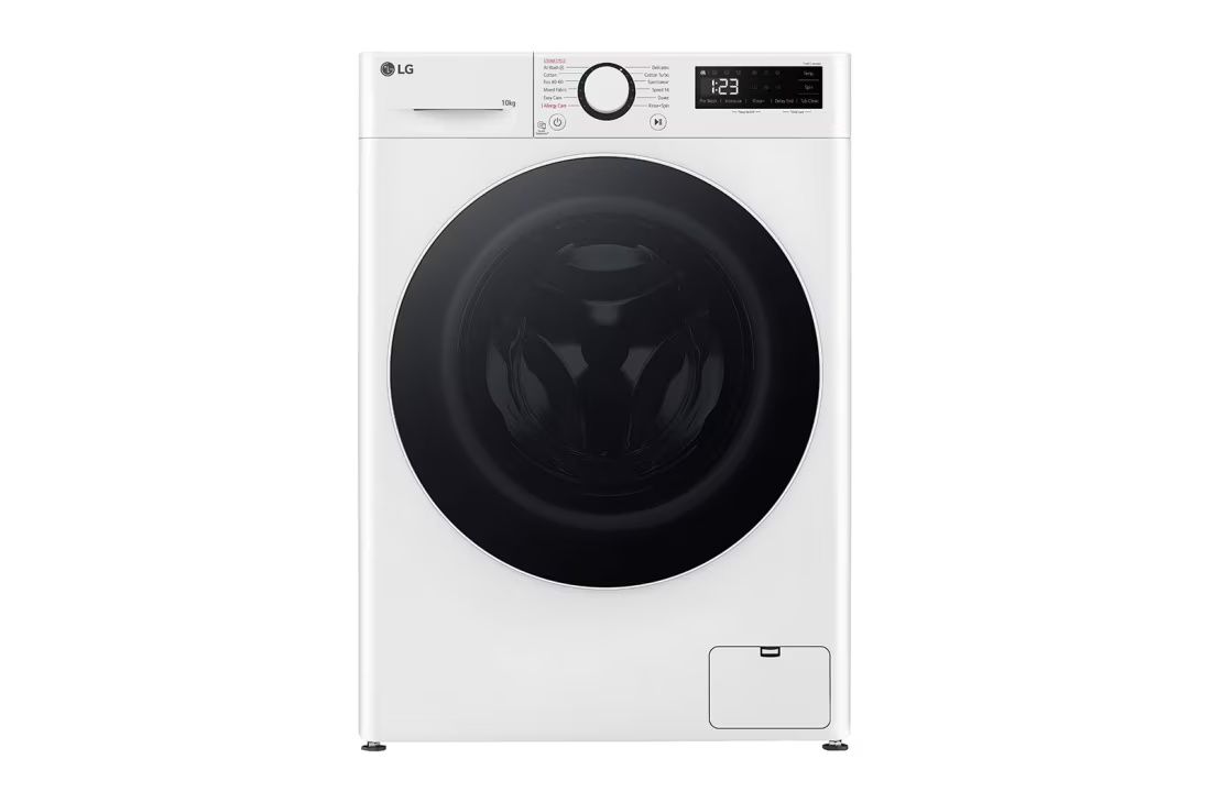 LG WF10114WBW מכונת כביסה פתח חזית 10 ק"ג בצבע לבן עם דלת שחורה יבואן רשמי – תמונה 2