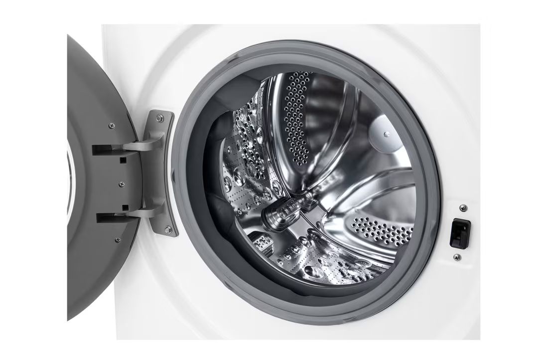 LG WF10114WBW מכונת כביסה פתח חזית 10 ק"ג בצבע לבן עם דלת שחורה יבואן רשמי – תמונה 5