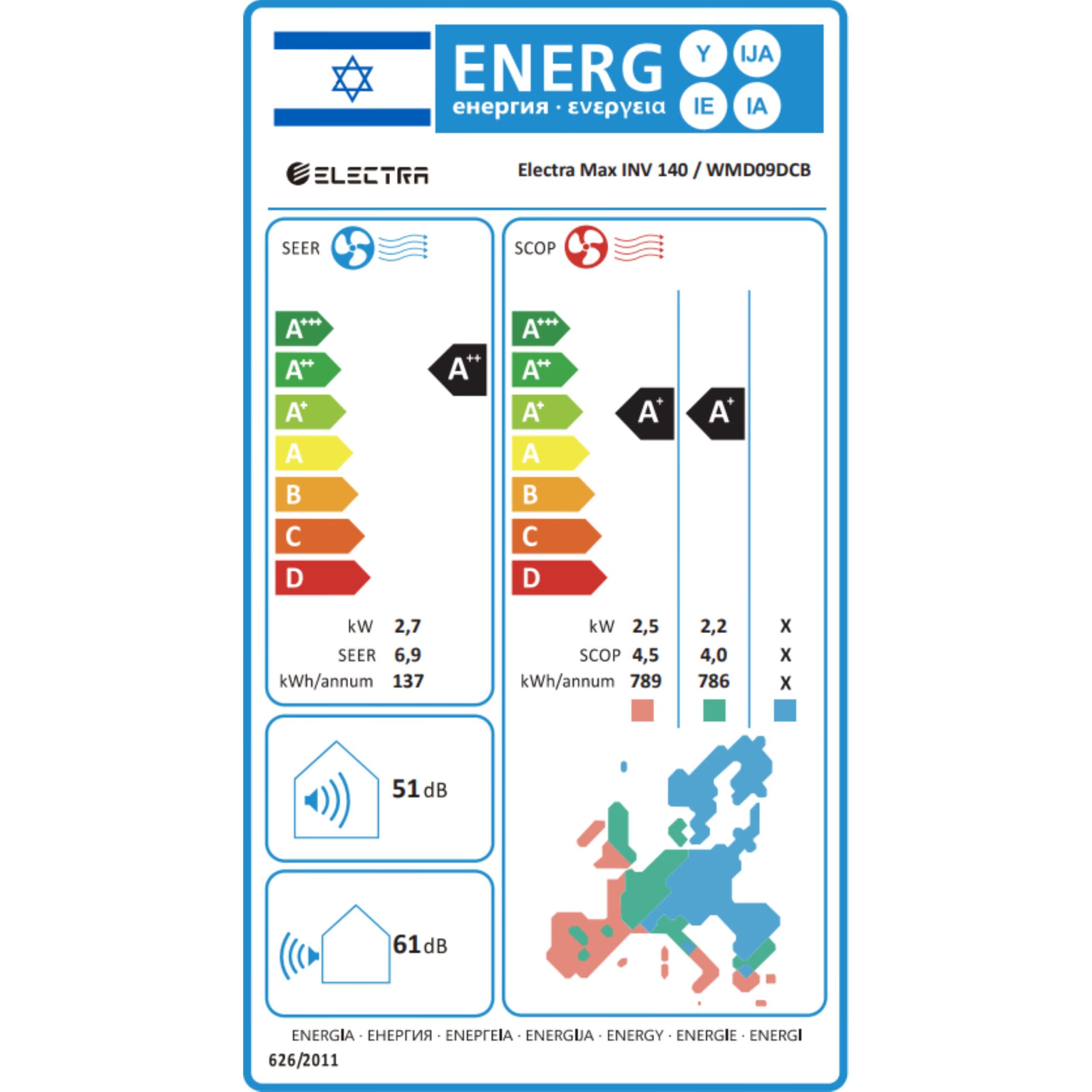 מזגן עילי Electra Max Inverter WIFI 140 – תמונה 2
