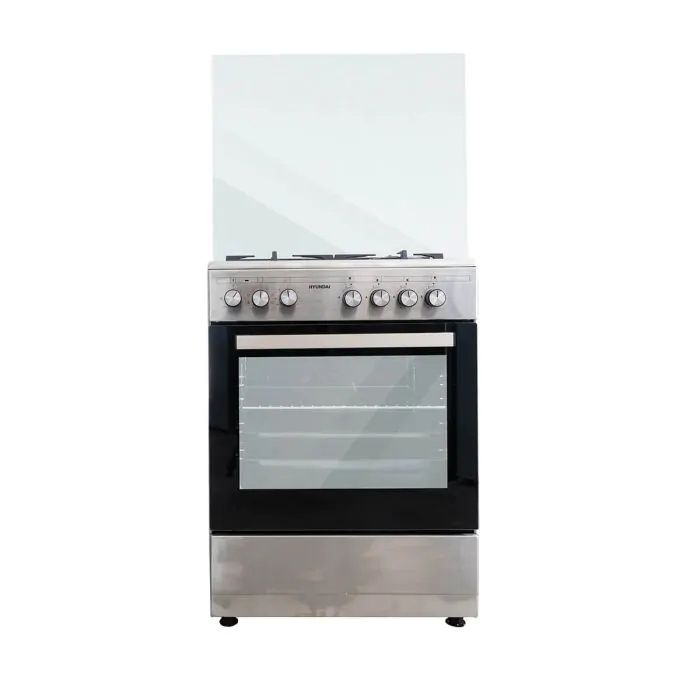 תנור משולב כיריים גז 4 להבות 60 ס"מ HYUNDAI HAO-6060S נירוסטה - יבואן רשמי