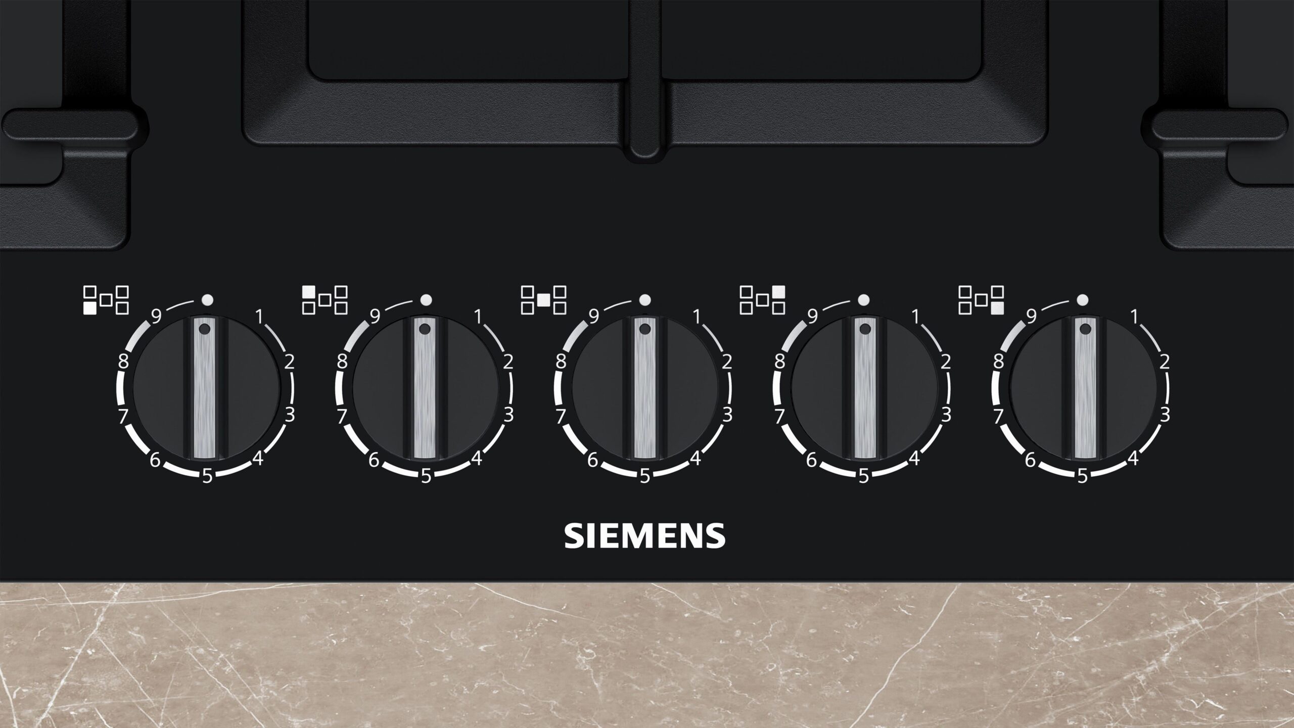 SIEMENS IQ500 EP7A6QB95Y: כיריים גז סימנס 75 ס"מ 5 מבערים זכוכית שחורה | יבואן רשמי – תמונה 3