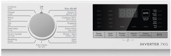 מכונת כביסה פתח קדמי 7 ק"ג Electrolux EWF7028M6WA יבואן רשמי – תמונה 2