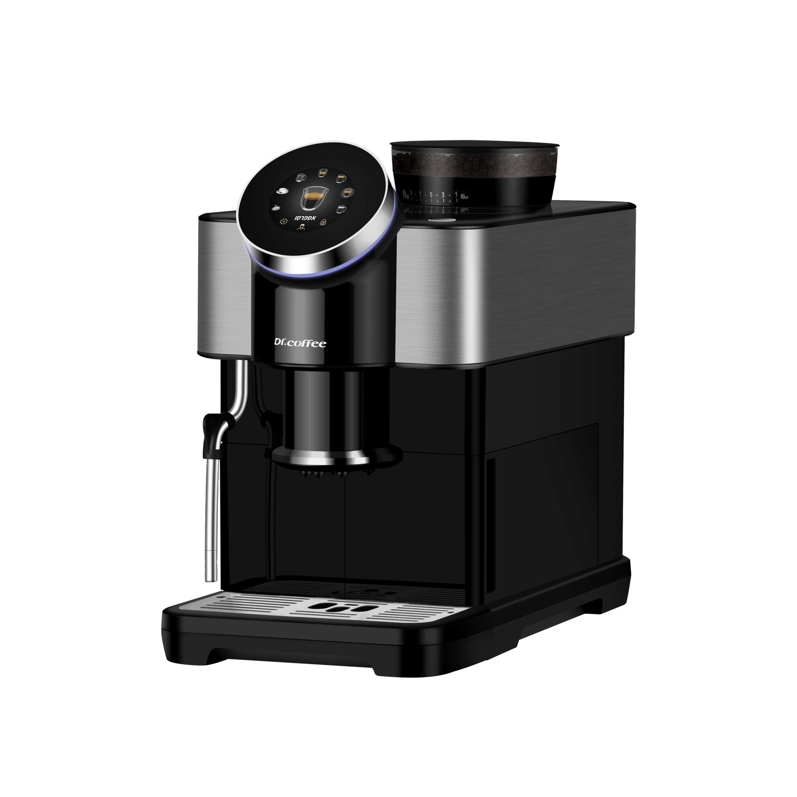 Dr.Coffee H1 – מכונת קפה אוטומטית עם מסך מגע בעברית, הקצפת חלב בלחיצה ולחץ 20Bar | יבואן רשמי-משלוח מהיר – תמונה 3