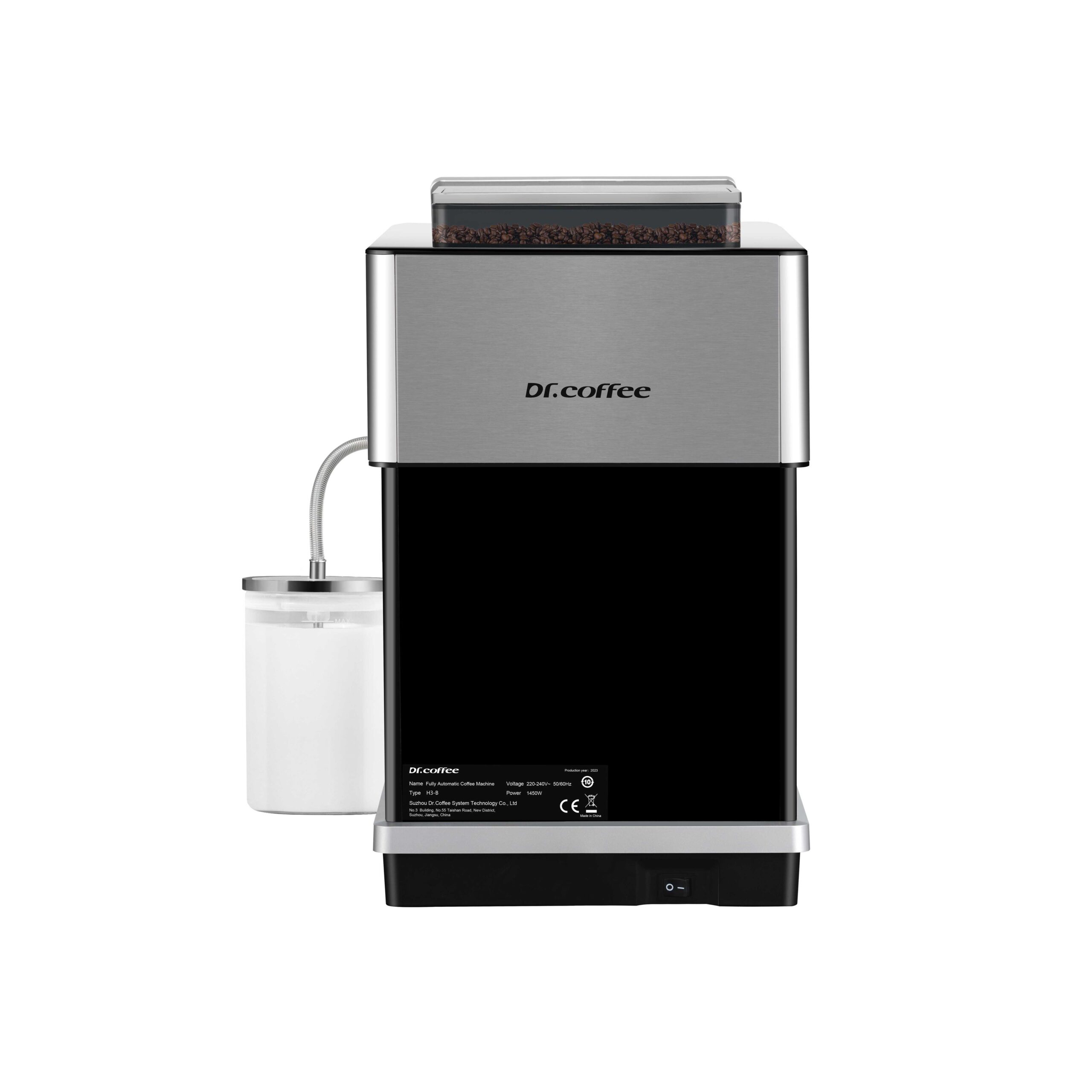 Dr.Coffee H3 – מכונת קפה אוטומטית עם מסך מגע בעברית, הקצפת חלב וניקוי עצמי | יבואן רשמי – תמונה 3