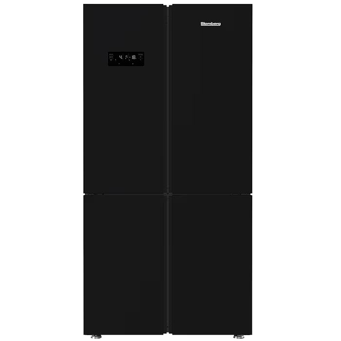 מקרר 4 דלתות מקפיא תחתון 572 ליטר Blomberg KQD1644GB זכוכית שחורה עם hygAiR ו BLUE ZONE - יבואן רשמי | משלוח מהיר