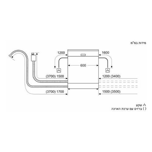 מדיח כלים חצי אינטגרלי Bosch SMI2ITS09E Serie 2 רחב- 13 מע' כלים- פולין בוש | יבואן רשמי – תמונה 8