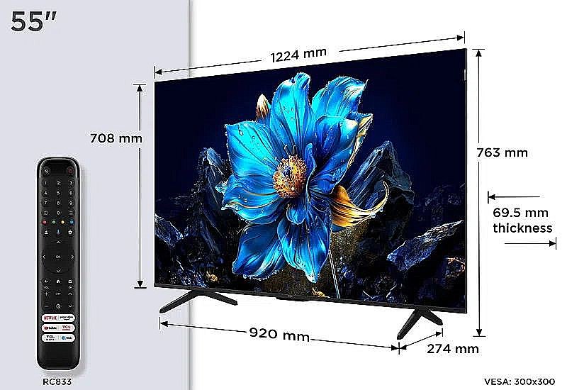 טלוויזיה חכמה 65 אינץ' דגם QLED 4K סדרה TCL 65P7K עם Google TV יבואן רשמי | משלוח מהיר – תמונה 7