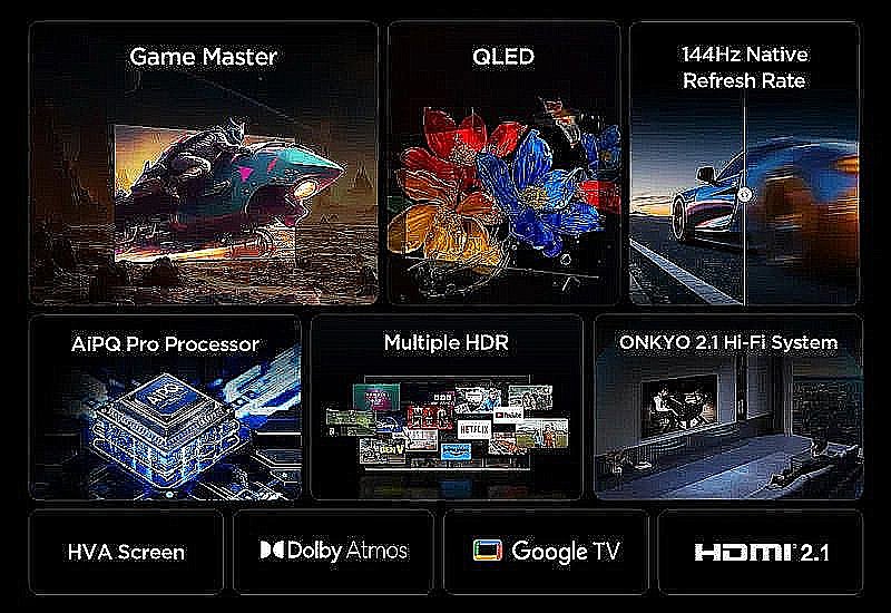 טלוויזיה חכמה 75 אינץ' TCL 75P8K QLED 4K עם Google TV יבואן רשמי – תמונה 2