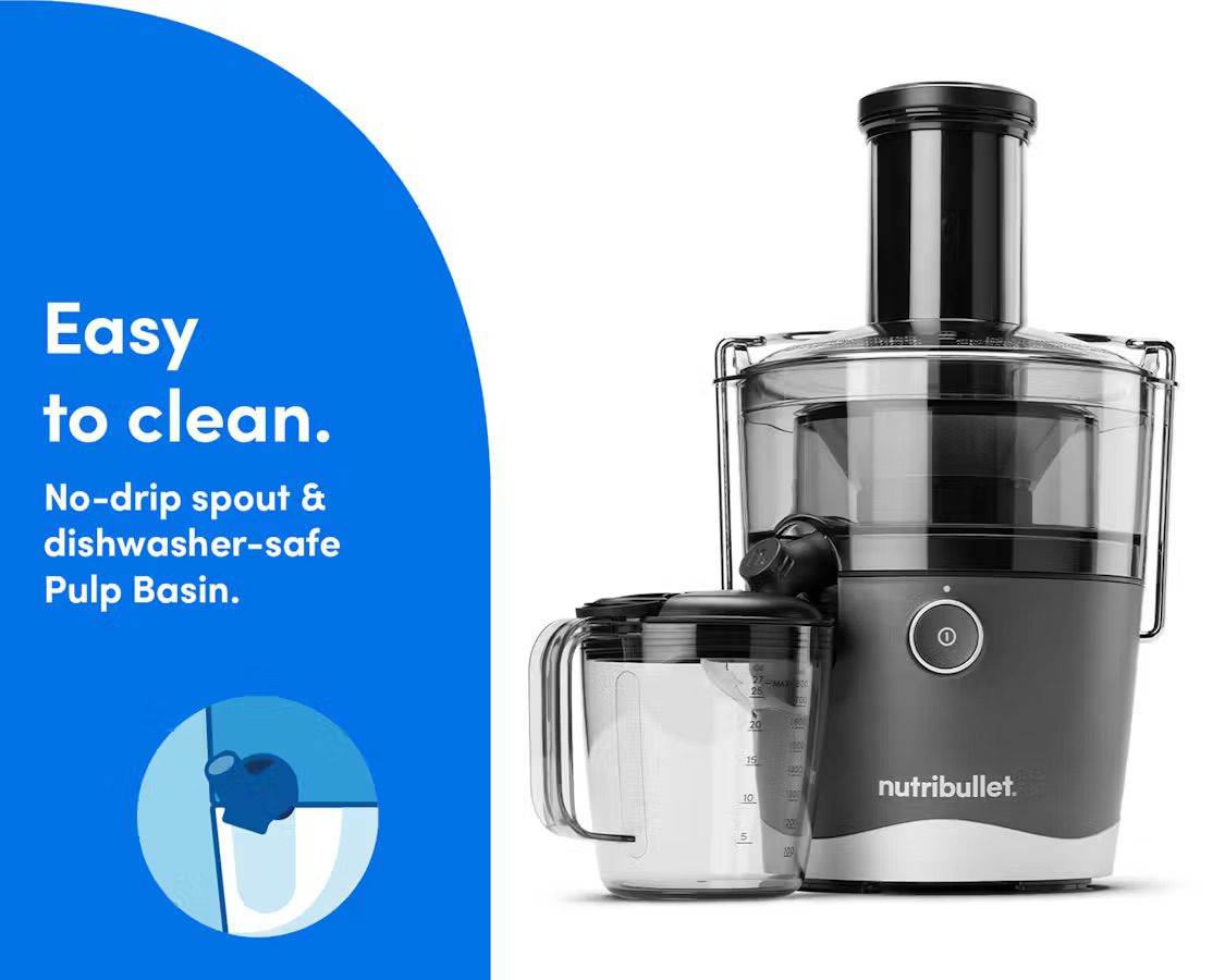 מסחטת מיץ ביתית עוצמתית NutriBullet Juicer | 1000W | פתח הזנה גדול | יבואן רשמי-משלוח מהיר – תמונה 5