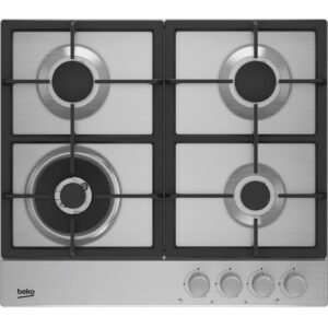 Beko HIAW64235SX - כיריים גז 60 ס"מ 4 להבות בקו עם מבער ווק SABAF ורשתות ברזל יצוק בגימור נירוסטה | יבואן רשמי-משלוח מהיר