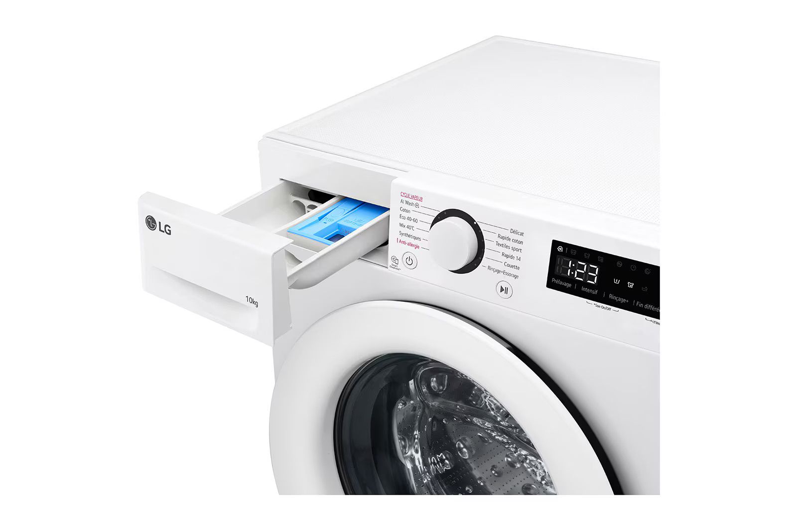 מכונת כביסה פתח קדמי 10 ק"ג LG דגם F14R33WHS אל ג'י עם קיטור ו-1400 סל"ד | משלוח מהיר – תמונה 5