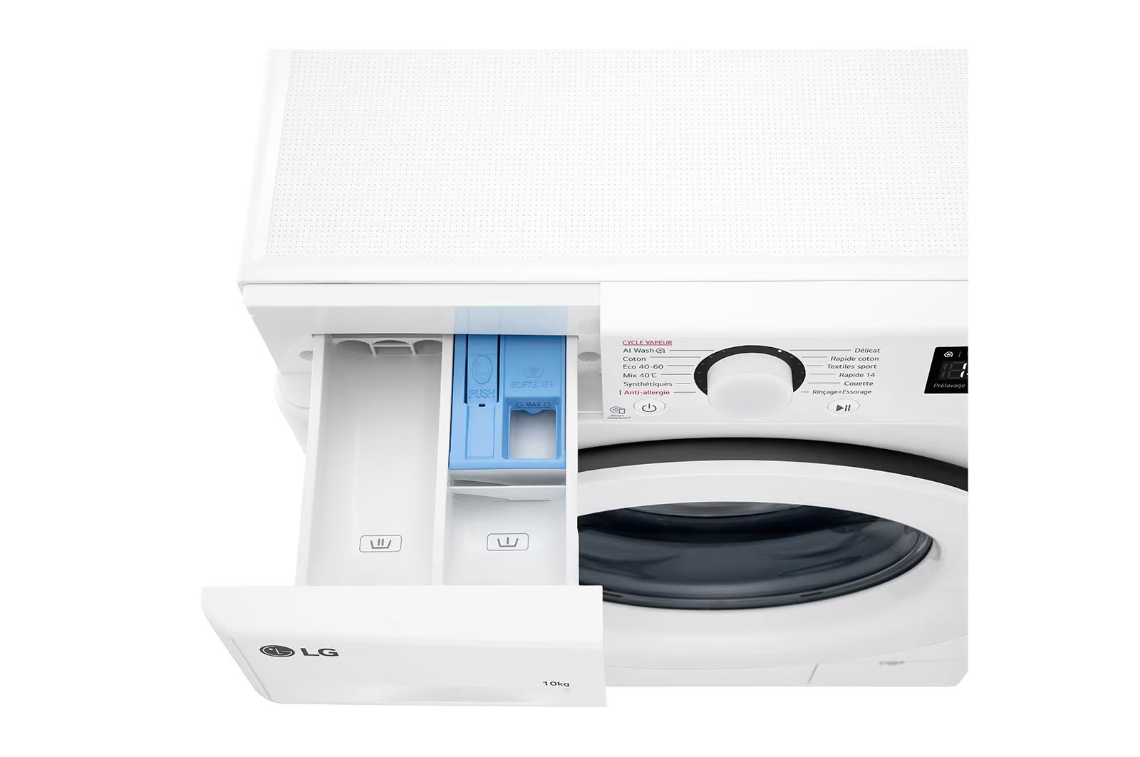 מכונת כביסה פתח קדמי 10 ק"ג LG דגם F14R33WHS אל ג'י עם קיטור ו-1400 סל"ד | משלוח מהיר – תמונה 6