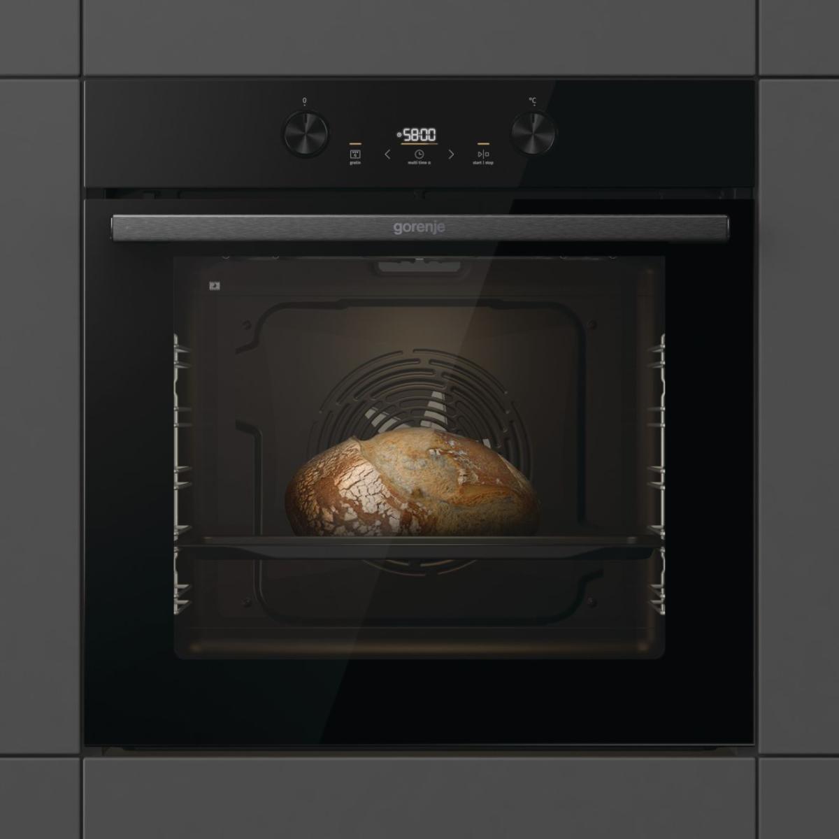 תנור בילד אין Gorenje BPS6737E04DBG פירוליטי, זכוכית שחורה, 60 ס"מ, 77 ליטר – תמונה 2