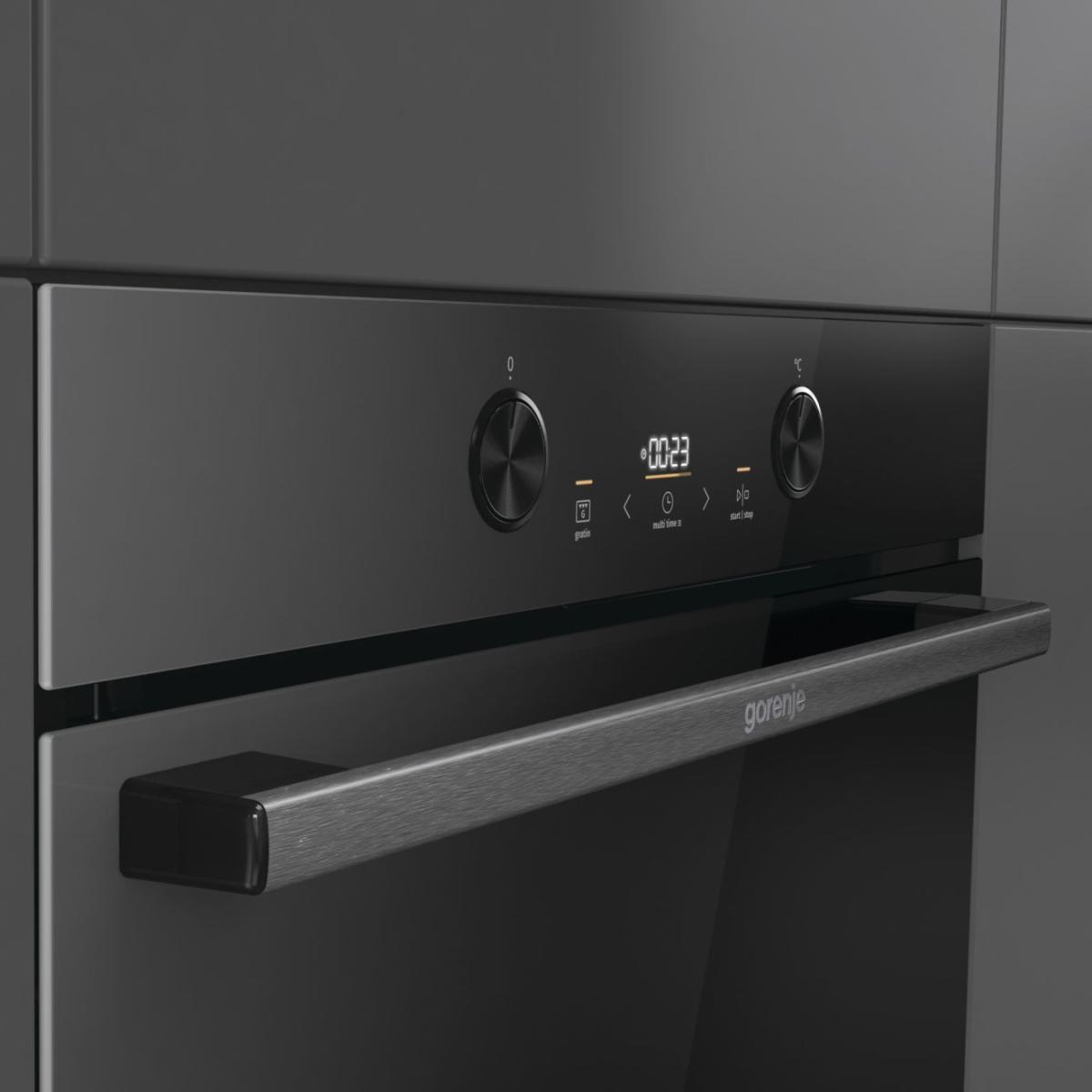 תנור בילד אין Gorenje BPS6737E04DBG פירוליטי, זכוכית שחורה, 60 ס"מ, 77 ליטר – תמונה 6