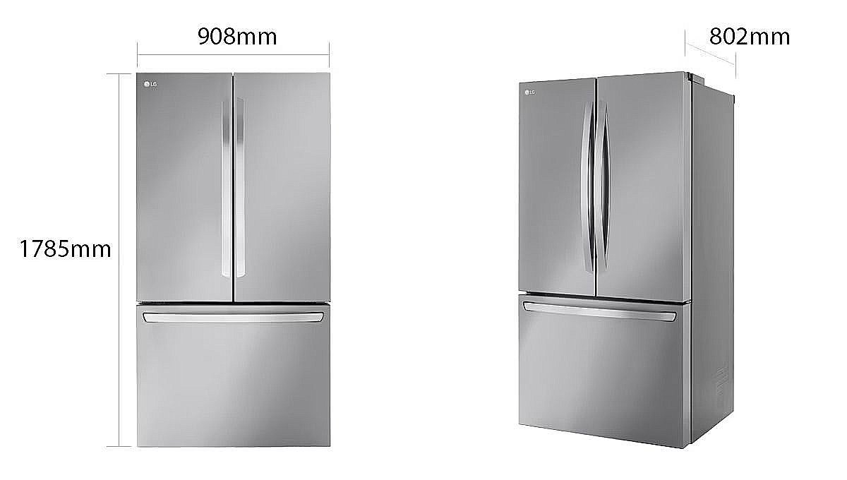 מקרר 3 דלתות LG GMW765 אל ג'י, מקפיא תחתון, 750 ליטר, נירוסטה – תמונה 8