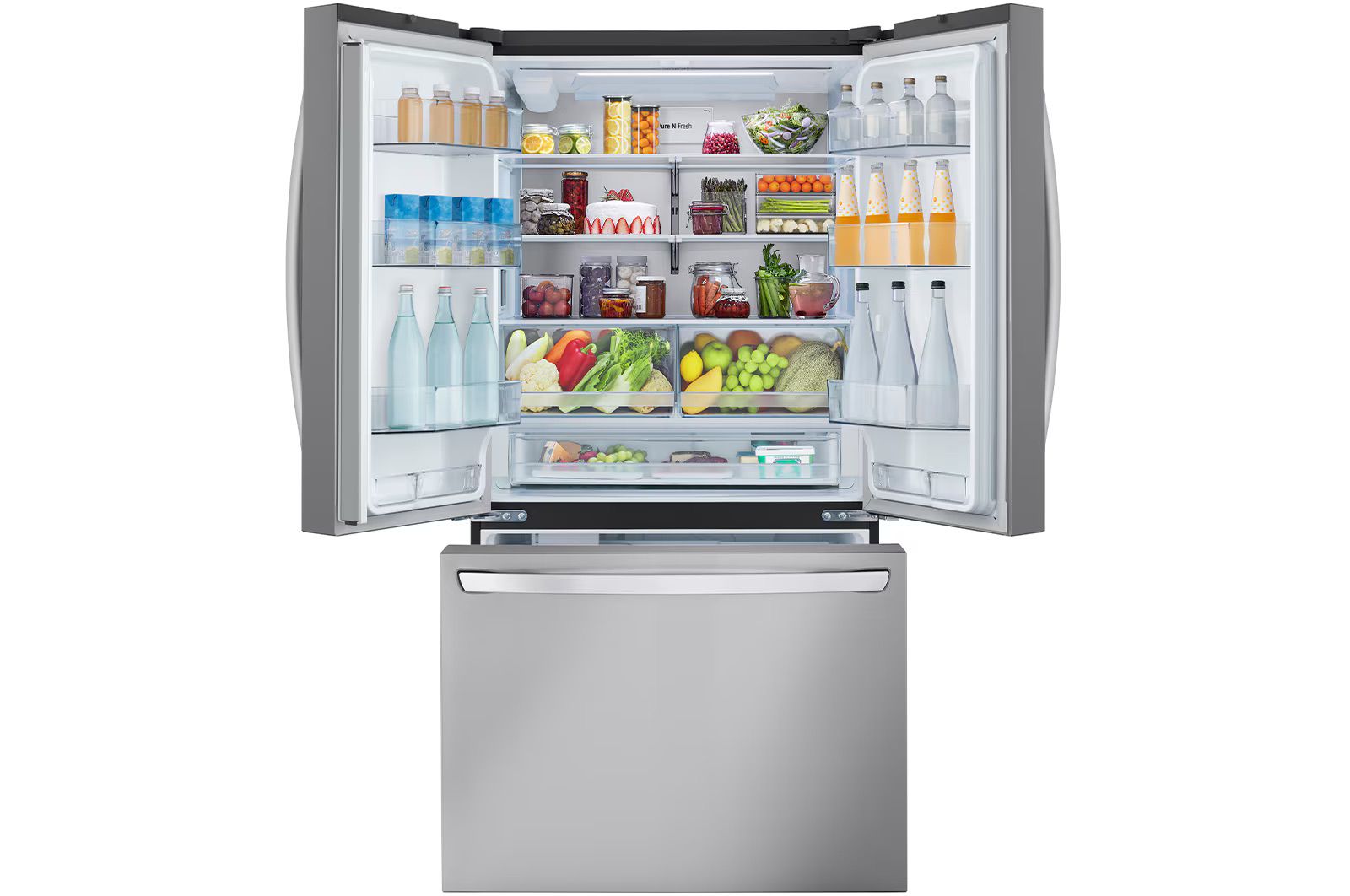 מקרר 3 דלתות LG GMW765 אל ג'י, מקפיא תחתון, 750 ליטר, נירוסטה – תמונה 2
