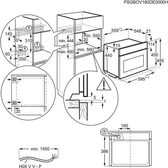 תנור משולב מיקרוגל AEG CME565060B א.א.ג , 43 ליטר, שחור – תמונה 6