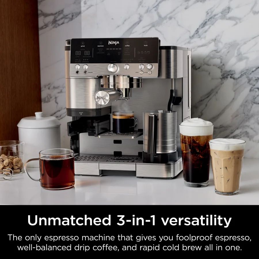 Ninja LUXE CAFE ES601EU – מכונת אספרסו חצי אוטומטית עם מטחנה חכמה, קולד ברו ו-Barista Assist | יבואן רשמי-משלוח מהיר – תמונה 4