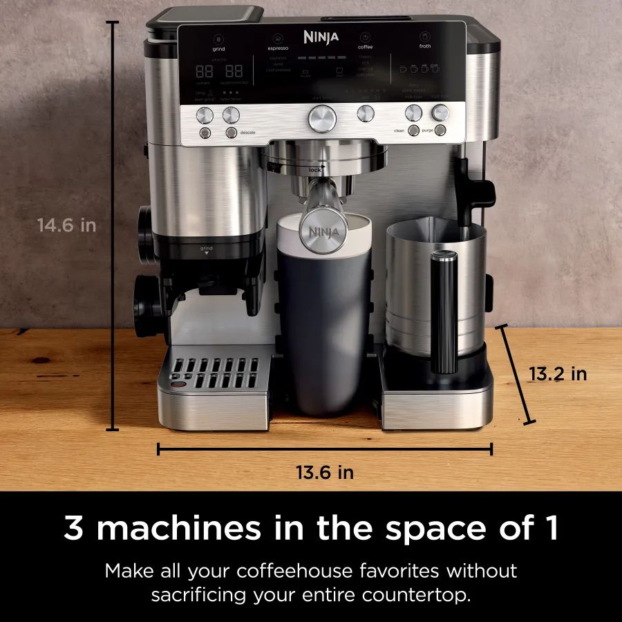 Ninja LUXE CAFE ES601EU – מכונת אספרסו חצי אוטומטית עם מטחנה חכמה, קולד ברו ו-Barista Assist | יבואן רשמי-משלוח מהיר – תמונה 11