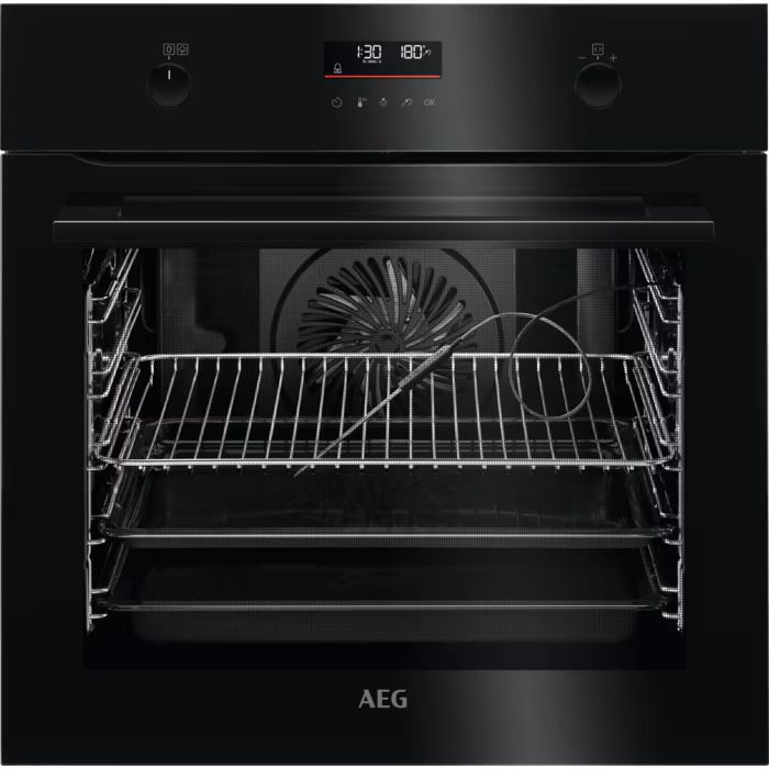 תנור פירוליטי AEG BPK556260B תוצרת גרמניה-גימור זכוכית שחורה – תמונה 3