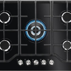 כיריים גז Electrolux KGG75362K עם 5 להבות בישול, 75 סמ-זכוכית שחורה-תוצרת איטליה | יבואן רשמי