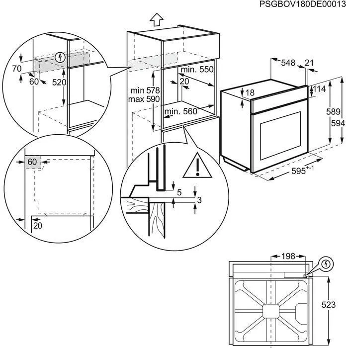 תנור בילד אין Electrolux KOFDP46X נפח 72 ליטר-תוצרת גרמניה – תמונה 2
