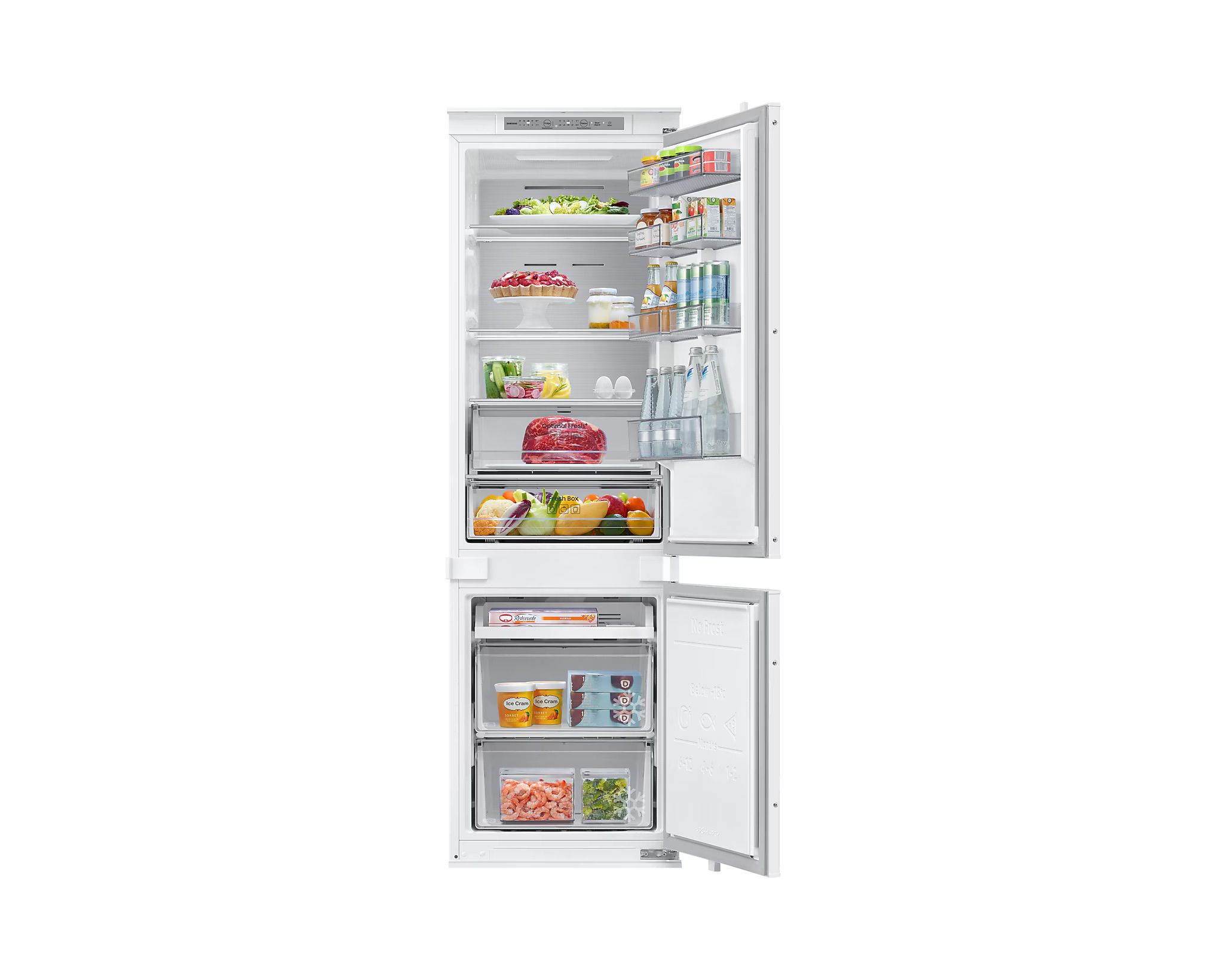 מקרר אינטגרלי מקפיא תחתון סמסונג 267 ליטר SAMSUNG BRB80F26 No-Frost – תמונה 3