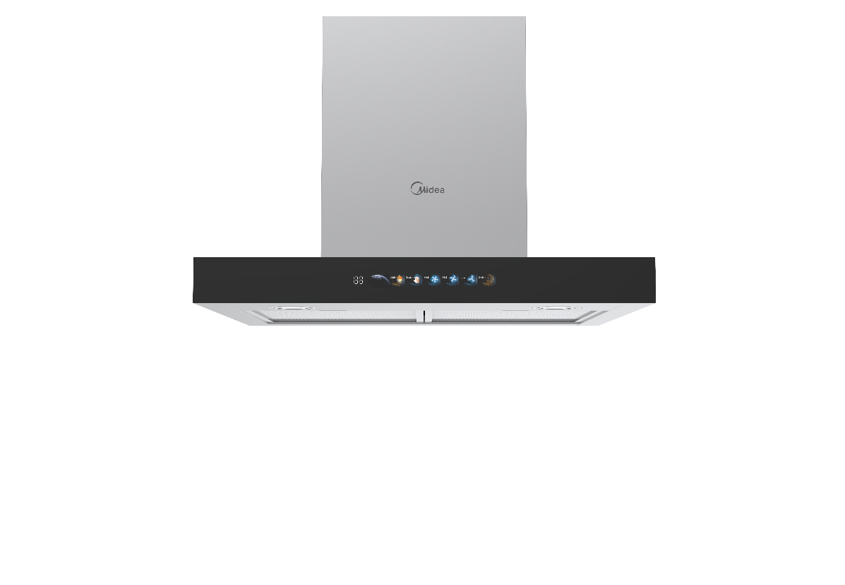 קולט אדים Midea MH60M77ET23MW-IL – נירוסטה 60 ס״מ, עוצמת יניקה 800 מק״ש | יבואן רשמי