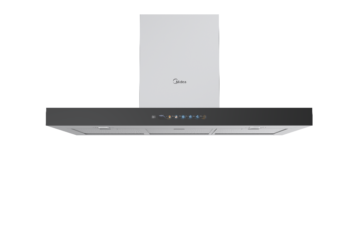 קולט אדים צמוד קיר MIDEA MH90M77ET23MW-IL נירוסטה 90 ס"מ - יבואן רשמי