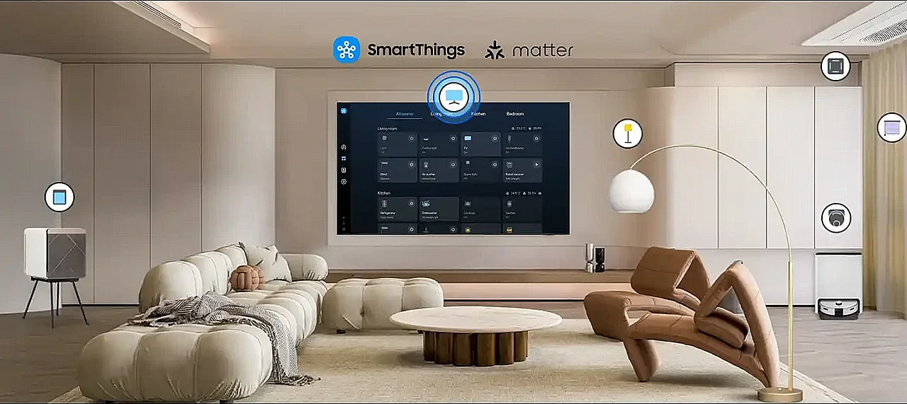 טלוויזיה Samsung QE98Q7F בגודל 98 אינץ׳ QLED 4K – צבע Quantum Dot וחוויית AI חכמה | יבואן רשמי – תמונה 7