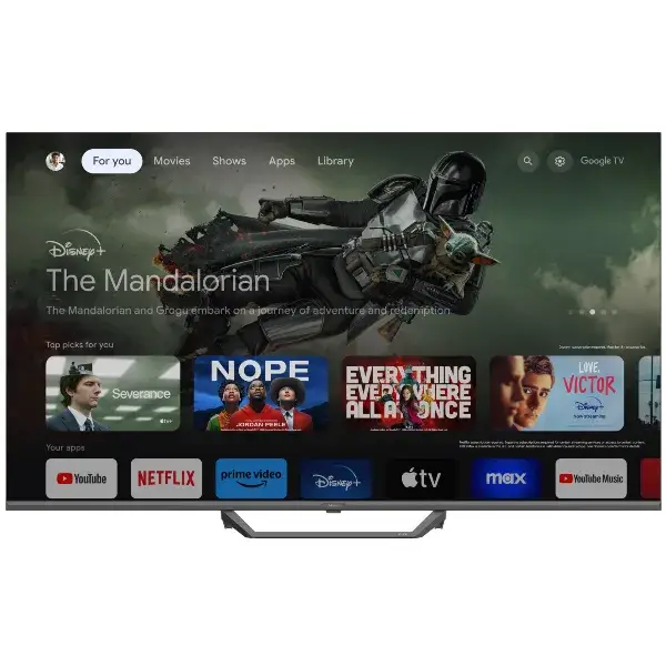 HAIER H65S80FUX – טלוויזיית QLED 4K בגודל 65" עם Google TV ו-120Hz לגיימינג מתקדם | יבואן רשמי-משלוח מהיר