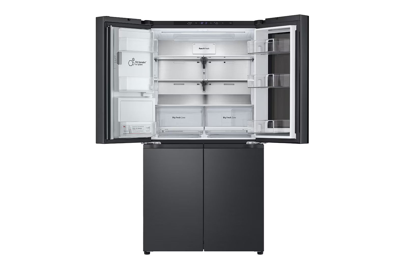 מקרר 4 דלתות מקפיא תחתון LG GR-730BINS בגימור נירוסטה מושחרת בנפח 638 ליטר | יבואן רשמי- משלוח מהיר