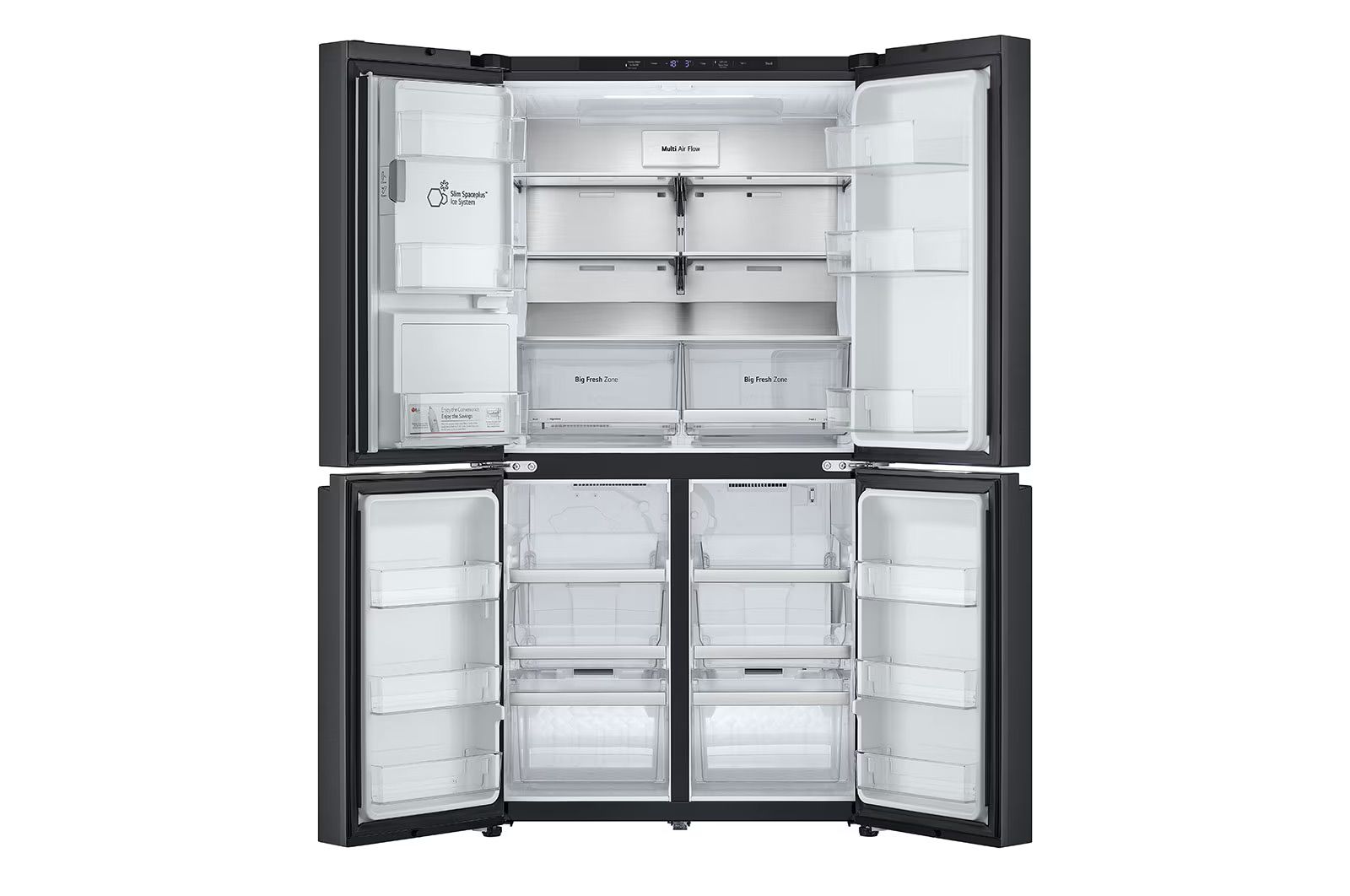 מקרר 4 דלתות מקפיא תחתון LG GR-730BDIS בגימור פלדה שחורה יוקרתי בנפח 638 ליטר | יבואן רשמי – תמונה 3
