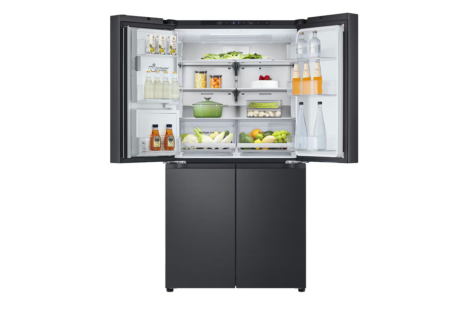 מקרר 4 דלתות מקפיא תחתון LG GR-730BDIS בגימור פלדה שחורה יוקרתי בנפח 638 ליטר | יבואן רשמי – תמונה 6