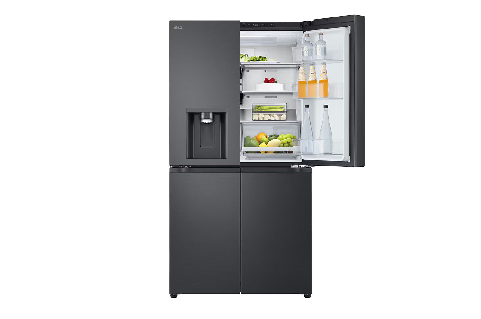 מקרר 4 דלתות מקפיא תחתון LG GR-730BDIS בגימור פלדה שחורה יוקרתי בנפח 638 ליטר | יבואן רשמי – תמונה 8