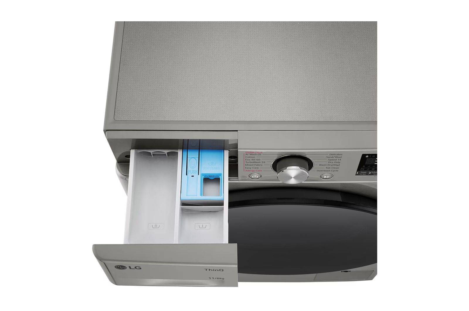 מכונת כביסה משולבת מייבש LG WD11614GBB פתח חזית 11 ק"ג, מייבש 6 ק"ג-יבואן רשמי – תמונה 8
