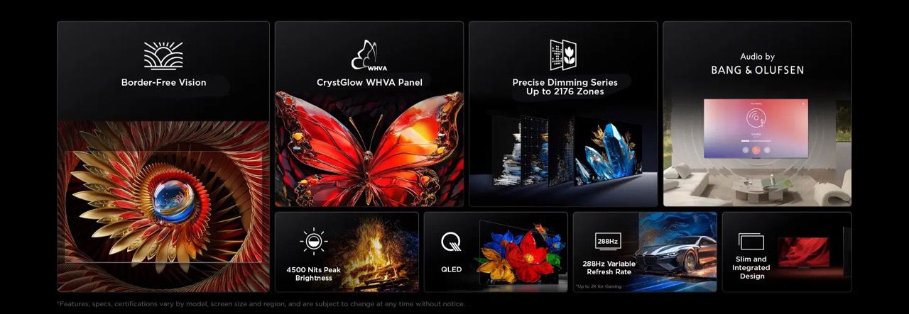 TCL 75C8K QD-Mini LED: טלוויזיית 75 אינץ' עם 4500 ניטים ו-Bang & Olufsen | יבואן רשמי – תמונה 8