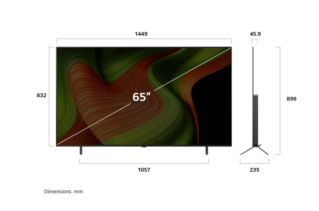 טלוויזיה חכמה LG OLED65B56LA 65 אינץ׳ OLED AI B5 4K 120Hz – מעבד α8 AI Gen2 | יבואן רשמי-משלוח מהיר