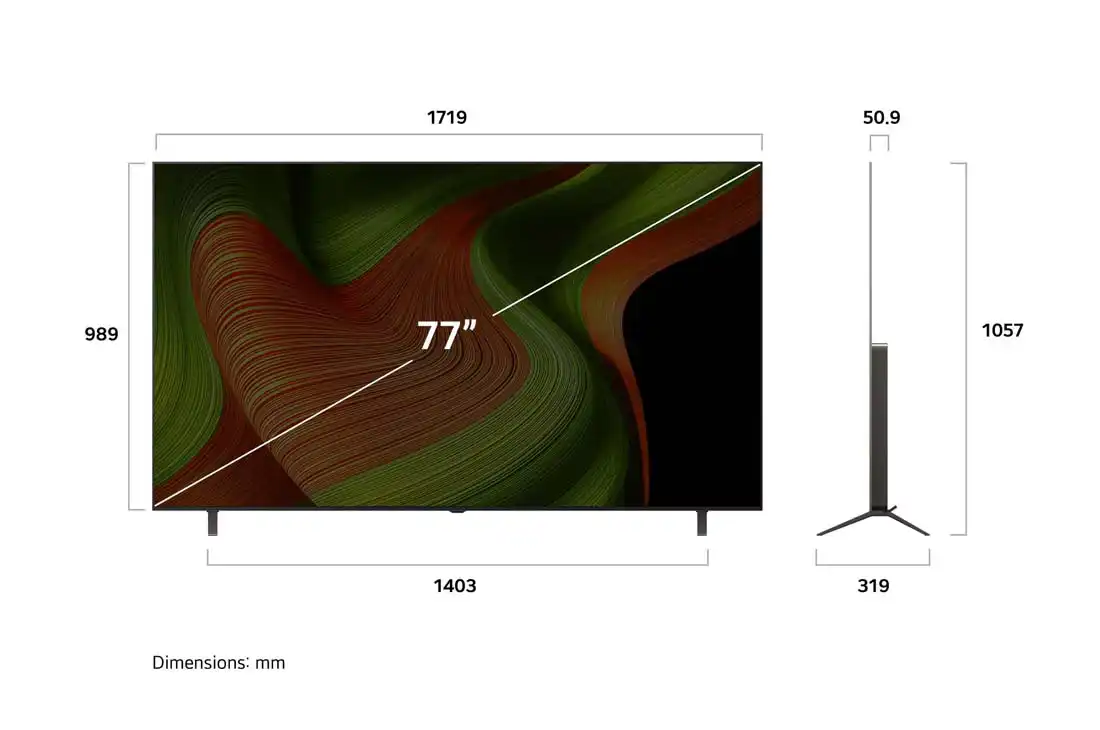 טלוויזיה חכמה LG OLED77B56LA - דגם 77 אינץ' 4K OLED 2025 | יבואן רשמי-משלוח מהיר