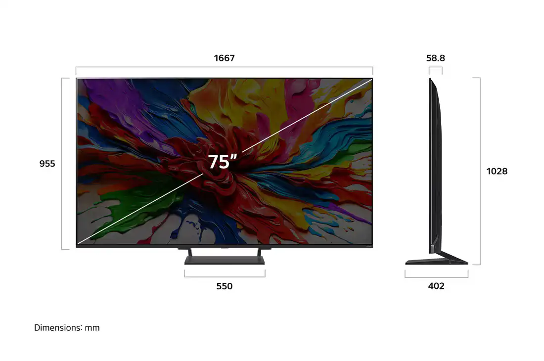 טלוויזיה חכמה 75 אינץ' LG 75QNED93A6A – QNED evo AI MiniLED עם 144Hz | יבואן רשמי
