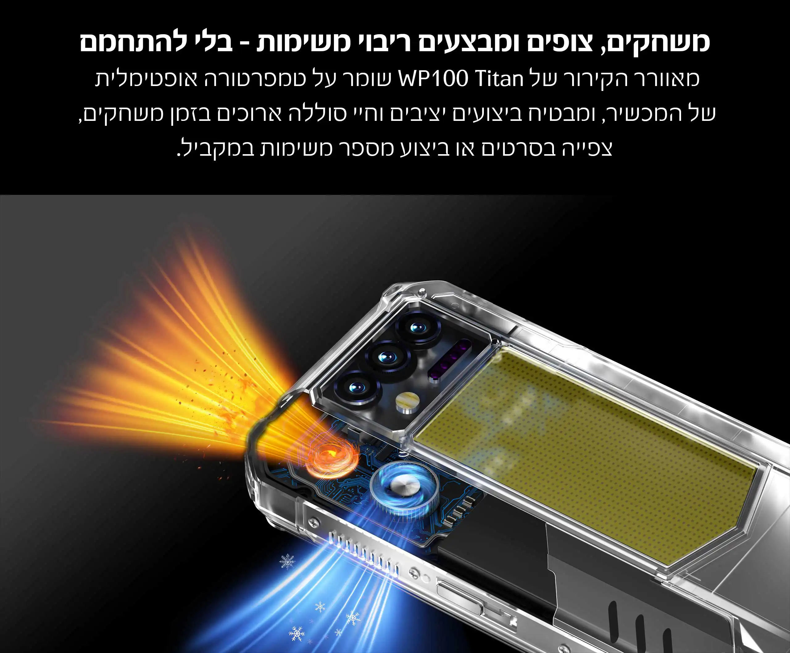 Oukitel WP100 Titan – סמארטפון משוריין עם מקרן | יבואן רשמי – תמונה 5